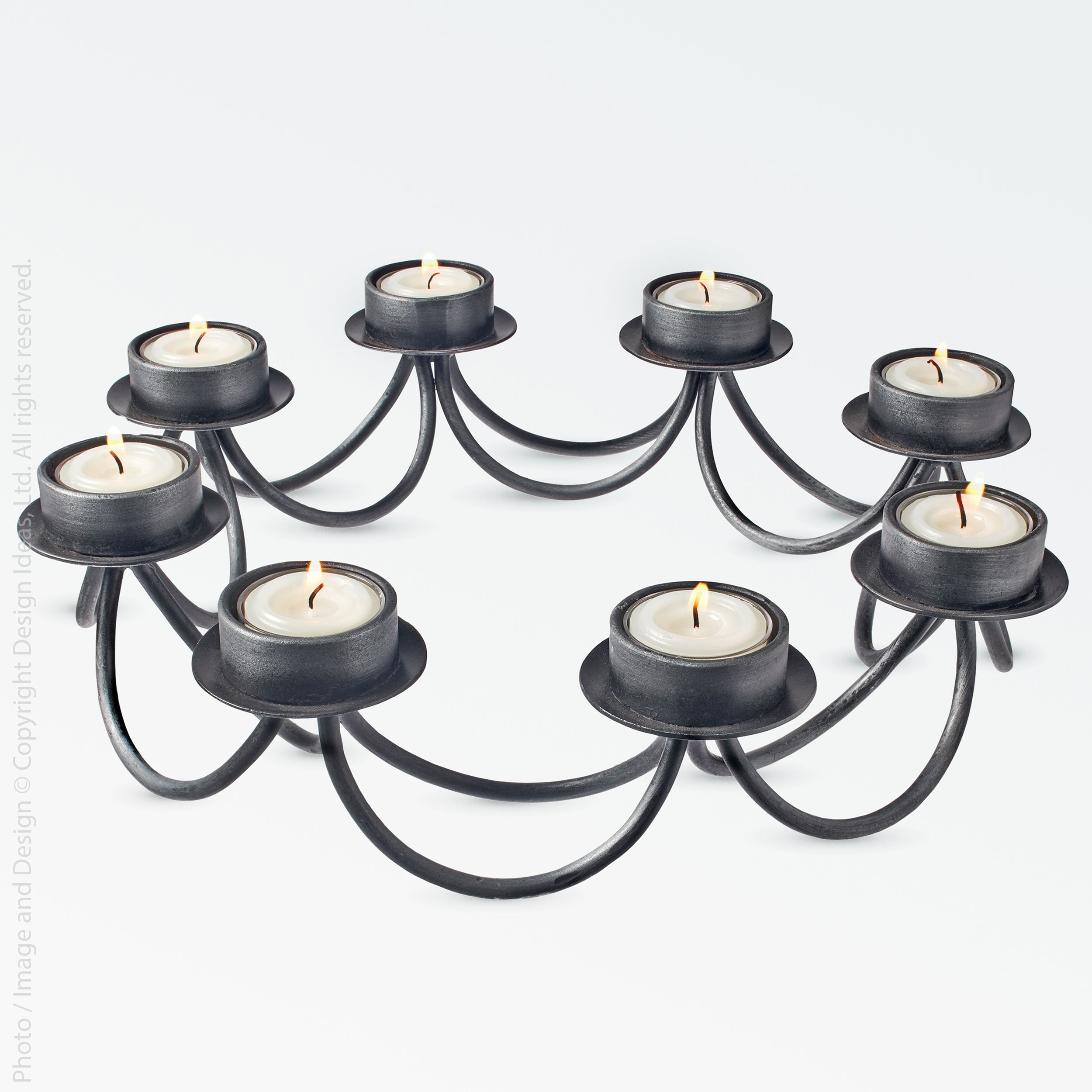 Jasper Iron Tealight Wreath Candle Holder - Natural Color | Image 1 | From the Jasper Collection | Skillfully crafted with natural iron for long lasting use | Available in copper color | texxture home