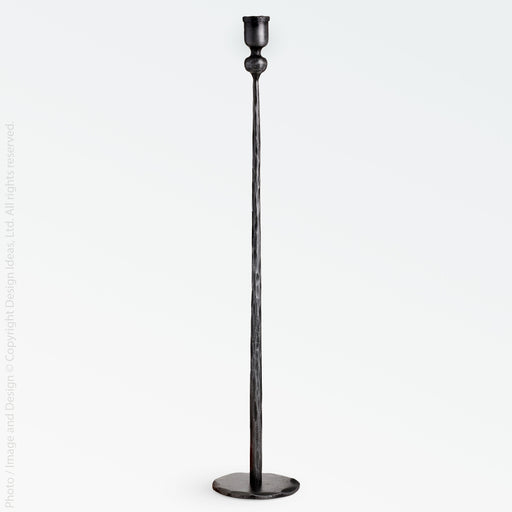 Jasper Iron Taper Candle Holder - Black Color | Image 1 | From the Jasper Collection | Skillfully assembled with natural iron for long lasting use | Available in copper color | texxture home