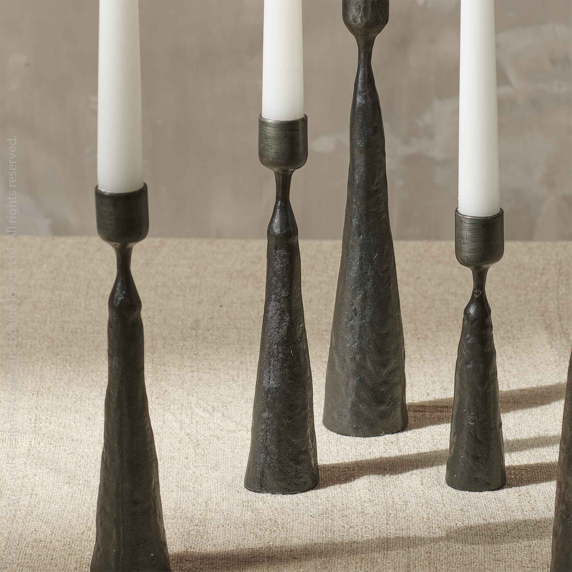 Palmer™ Medium Hand Forged Iron Taper Holder (8 in.) - (colors: Black) | Premium Candleholder from the Palmer™ collection | made with Iron for long lasting use