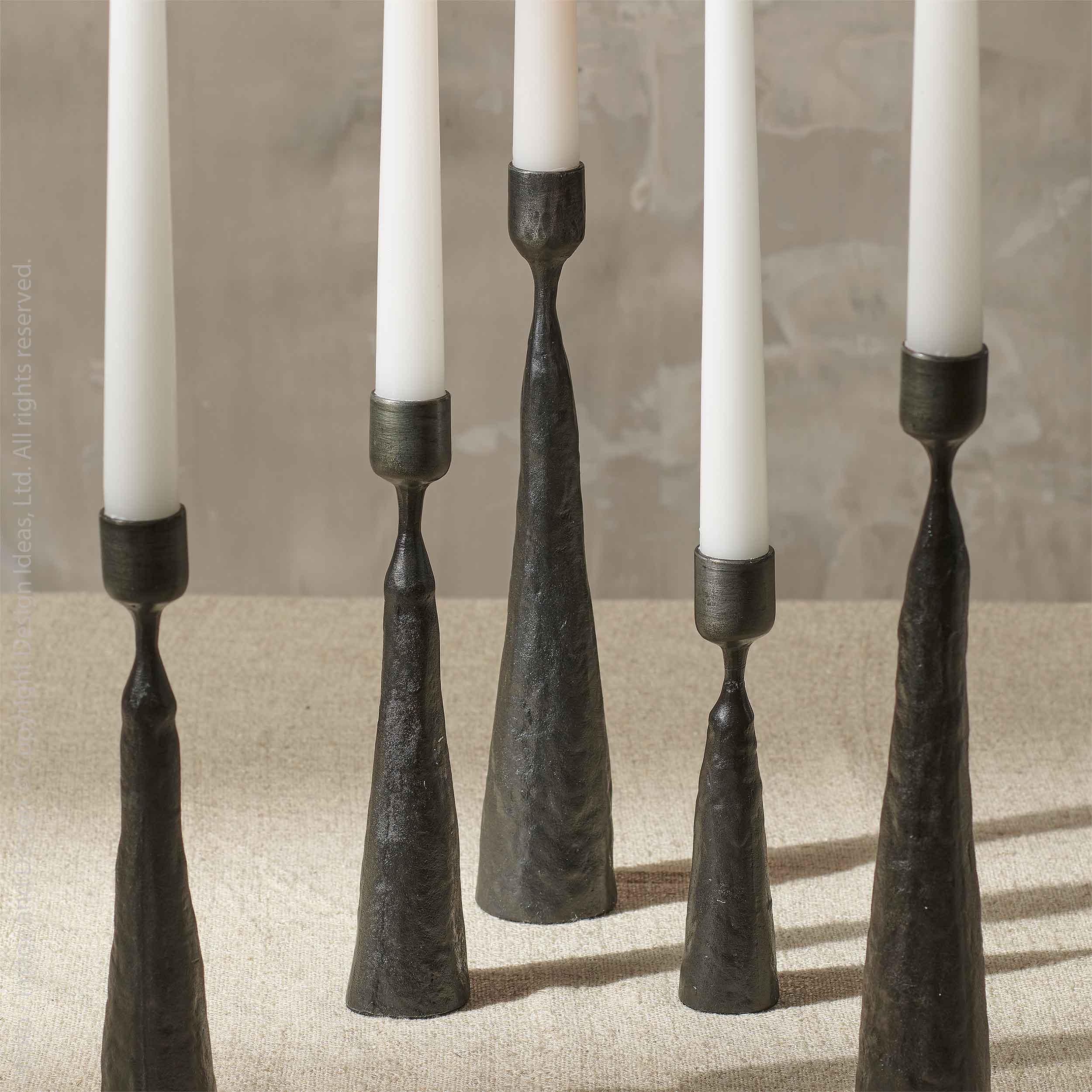 Palmer™ Large Hand Forged Iron Taper Holder (10 in.) - (colors: Black) | Premium Candleholder from the Palmer™ collection | made with Iron for long lasting use