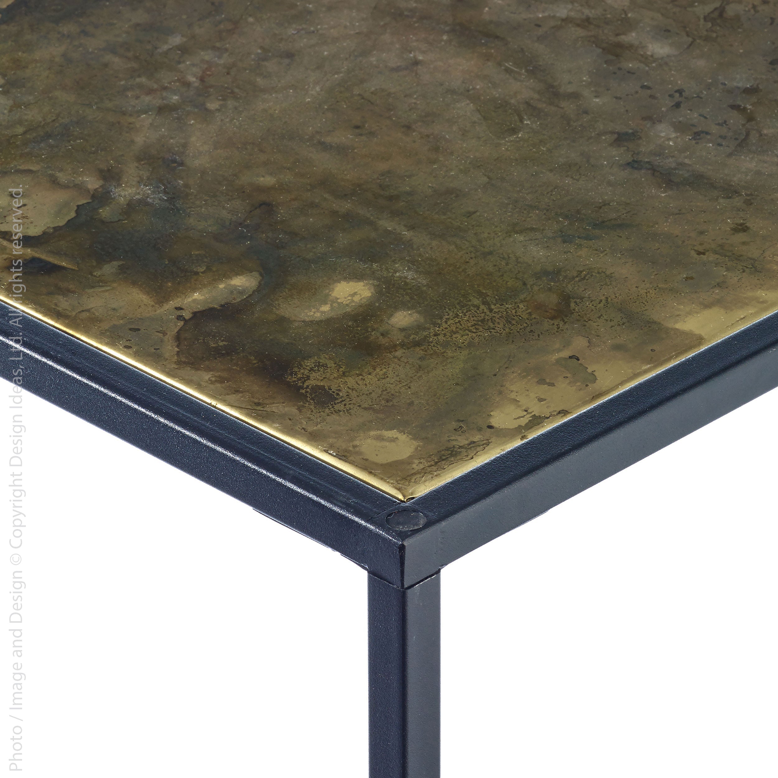 Pietra Iron Table Copper Color | Image 3 | From the Pietra Collection | Skillfully made with natural iron for long lasting use | Available in brass color | texxture home