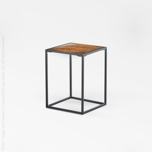Pietra Copper Patina Square Side Table - Copper Color | Image 1 | From the Pietra Collection | Expertly crafted with natural copper for long lasting use | Available in brass color | texxture home