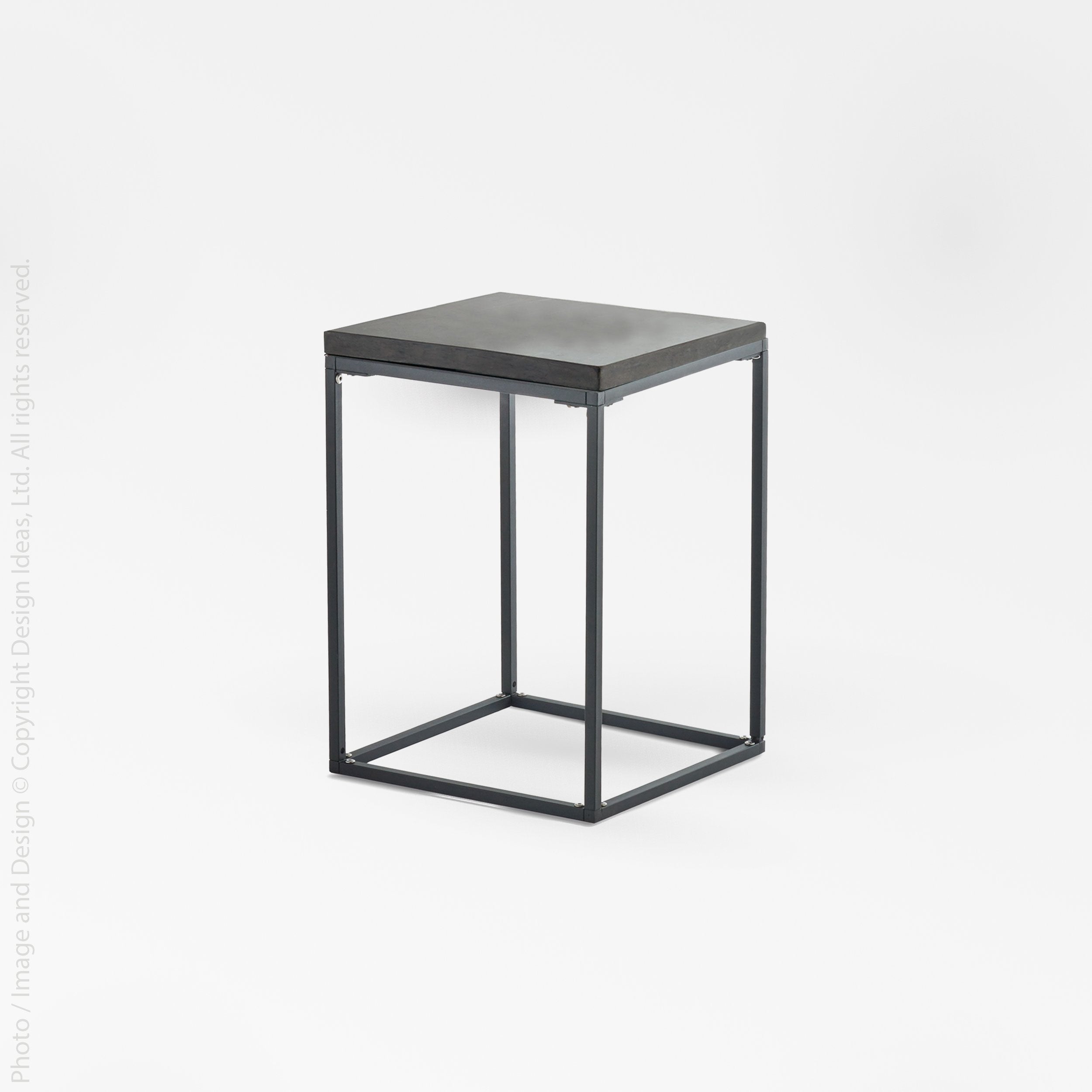 Pietra Cement Side Table (Square) - Black Color | Image 1 | From the Pietra Collection | Skillfully constructed with natural iron for long lasting use | Available in brass color | texxture home