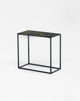 Pietra Crushed Glass Rectangular Side Table - Black Color | Image 1 | From the Pietra Collection | Exquisitely created with natural glass for long lasting use | This table is sustainably sourced | Available in brass color | texxture home