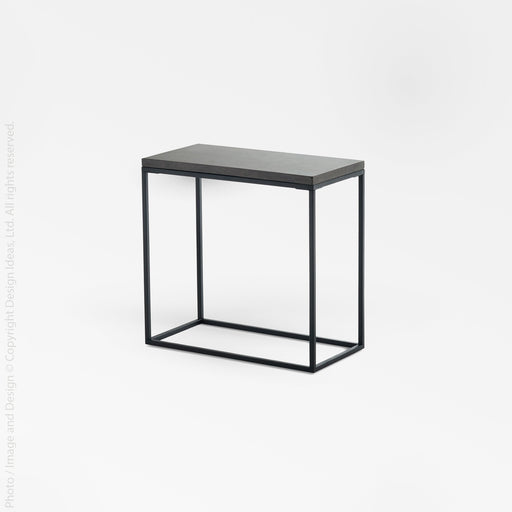Pietra Cement Side Table (Rectangle) - Black Color | Image 1 | From the Pietra Collection | Exquisitely crafted with natural cement for long lasting use | Available in brass color | texxture home