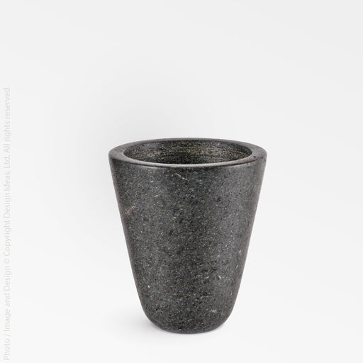 Hasten™ stone pot (3.4 dia x 4in) - Black | Image 1 | Premium Pot from the Hasten collection | made with Andesite Stone for long lasting use | texxture