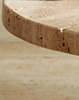 Marbella™ Medium Handmade Travertine and Wood Riser (12 in.) - (colors: Natural) | Premium Riser from the Marbella™ collection | made with Travertine and Wood for long lasting use