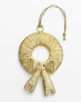 Doodles Brass Wreath Ornament - Gray Color | Image 1 | From the Doodles Collection | Expertly created with natural brass for long lasting use | Available in brass color | texxture home