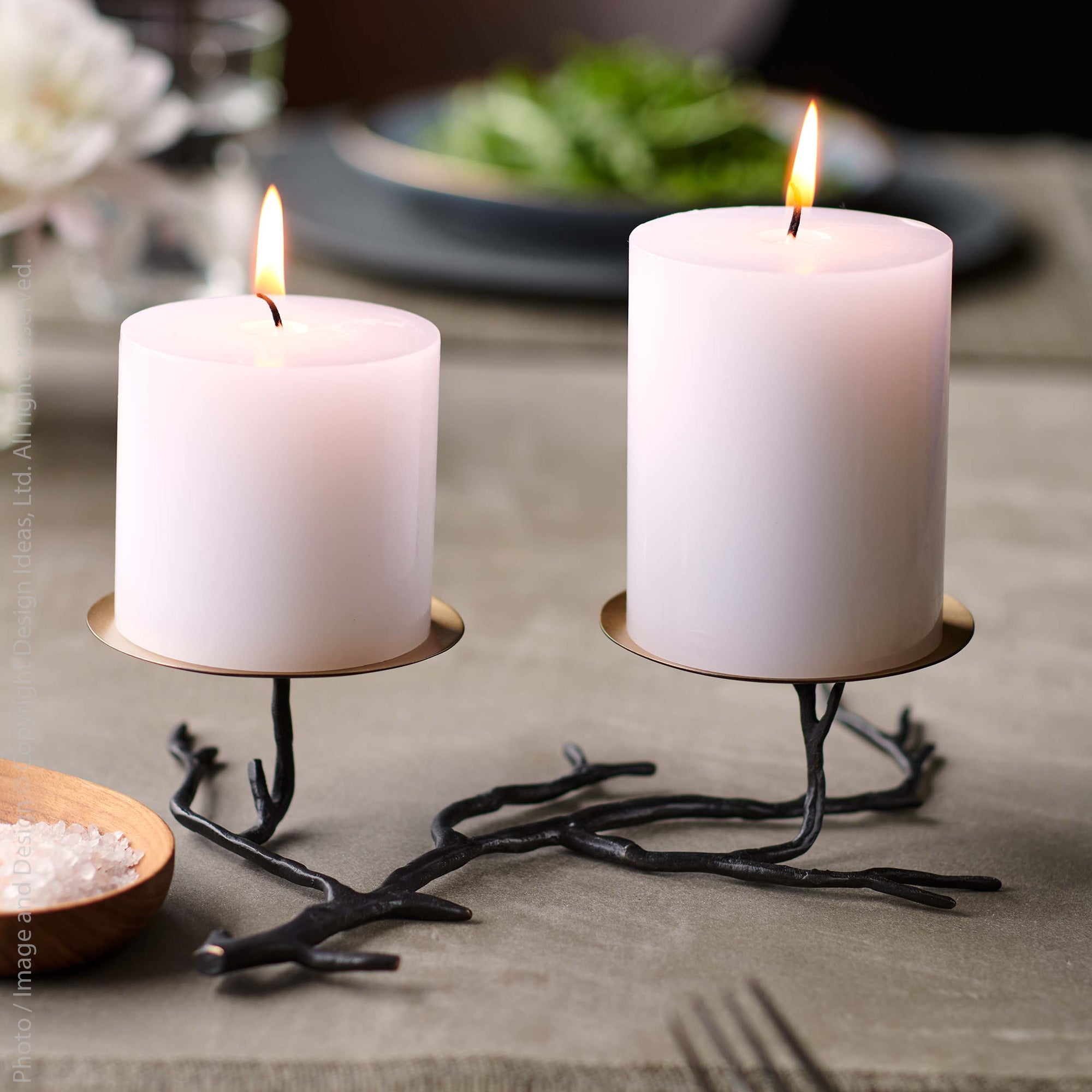 Vala™ Sand Casted Brass Pillar Candle Holder