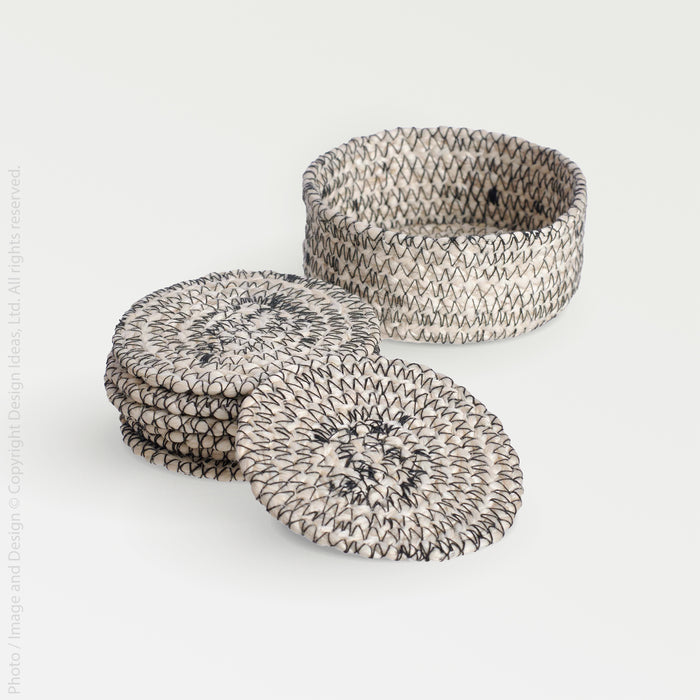 Melia™ Woven Jute Coasters texxture™ — texxture home