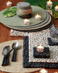 Beachstone Stones Placemat   | Image 2 | From the BeachStone Collection | Masterfully created with natural stones for long lasting use | Available in white color | texxture home