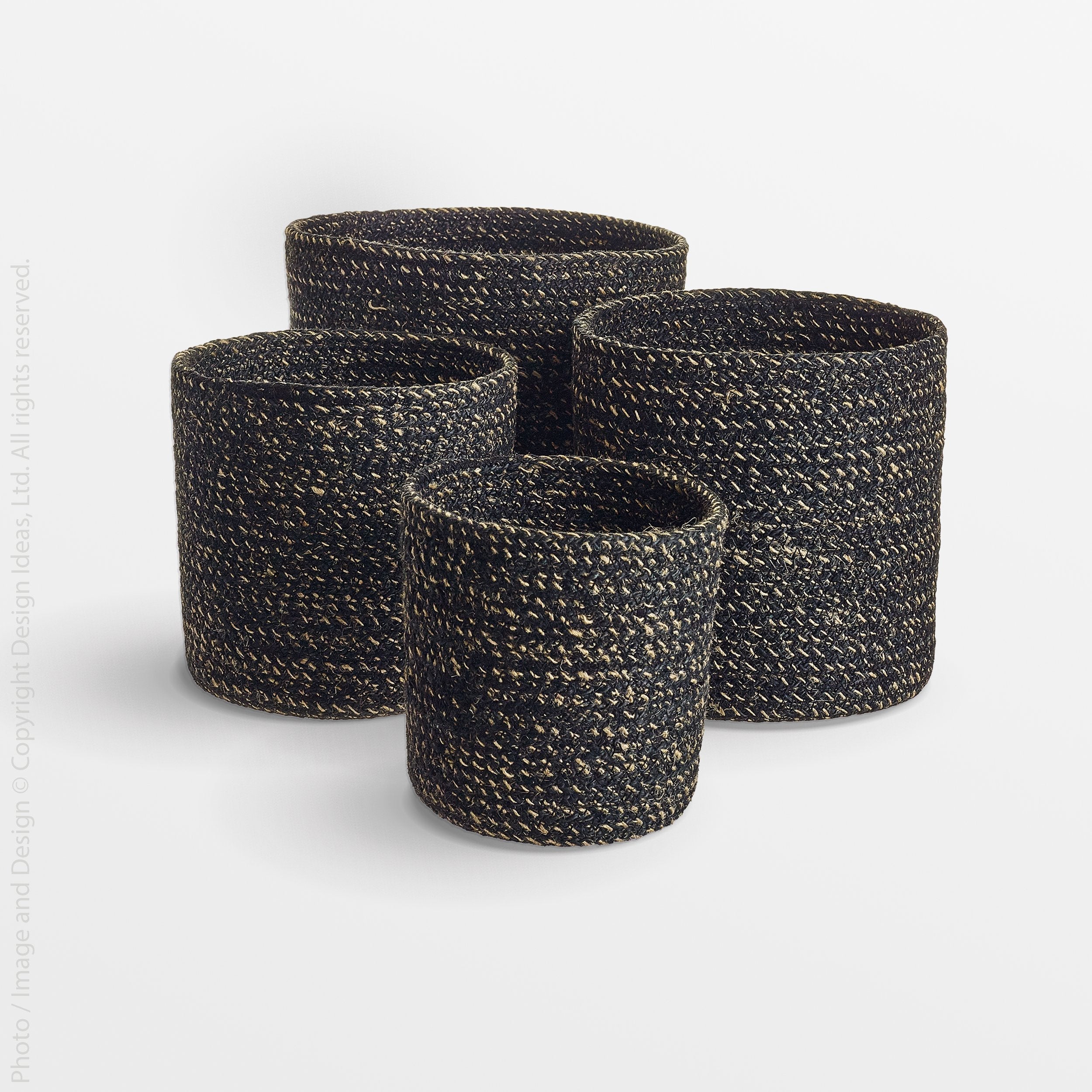 Melia™ baskets (set of 4) - Black | Image 10 | Premium Basket from the Melia collection | made with Jute for long lasting use | texxture