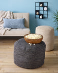 Melia™ pouf (narrow) - Black | Image 2 | Premium Ottoman from the Melia collection | made with Jute for long lasting use | texxture