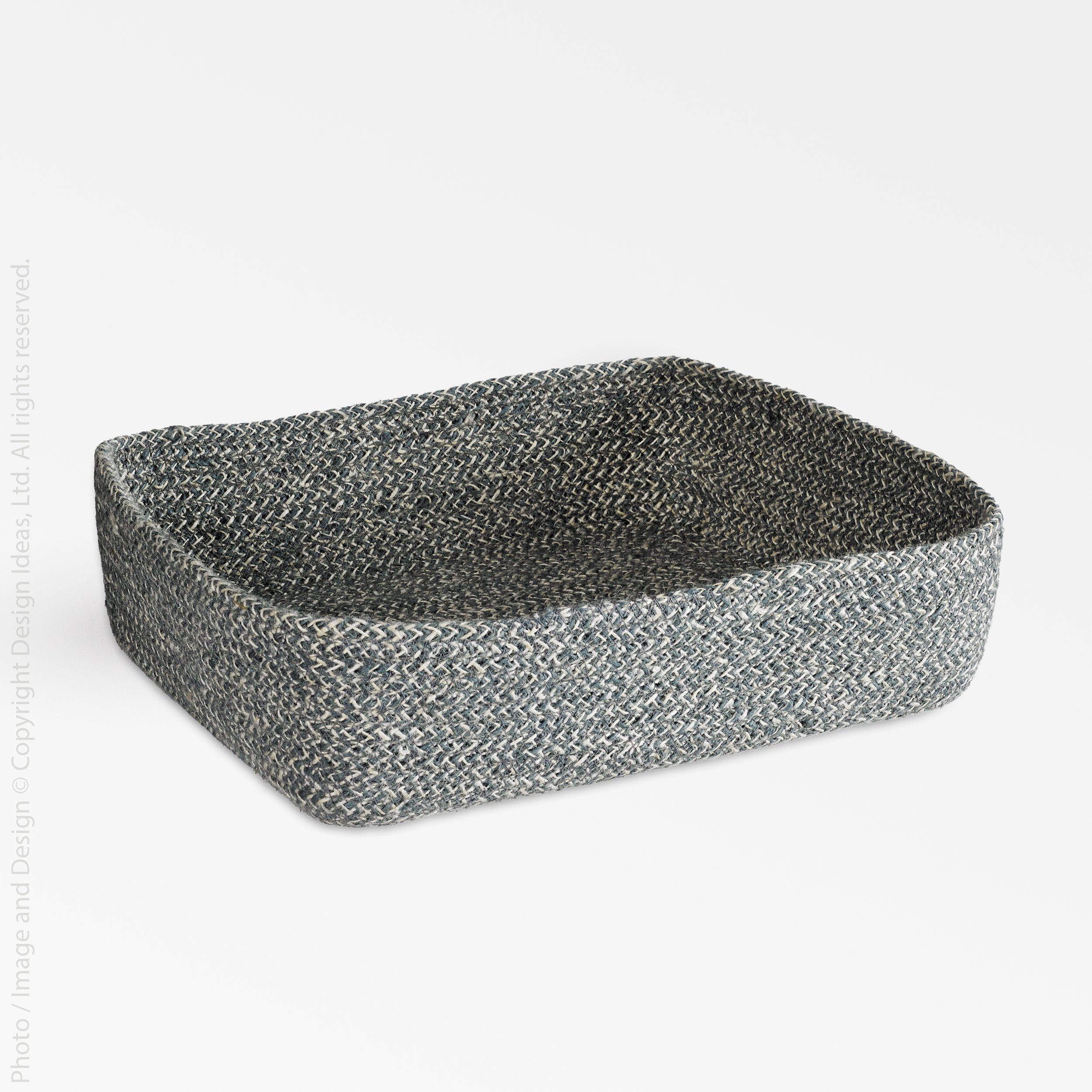 Melia™ basket (12 x 9.5 x 3 in.) - Black | Image 4 | Premium Basket from the Melia collection | made with Jute for long lasting use | texxture