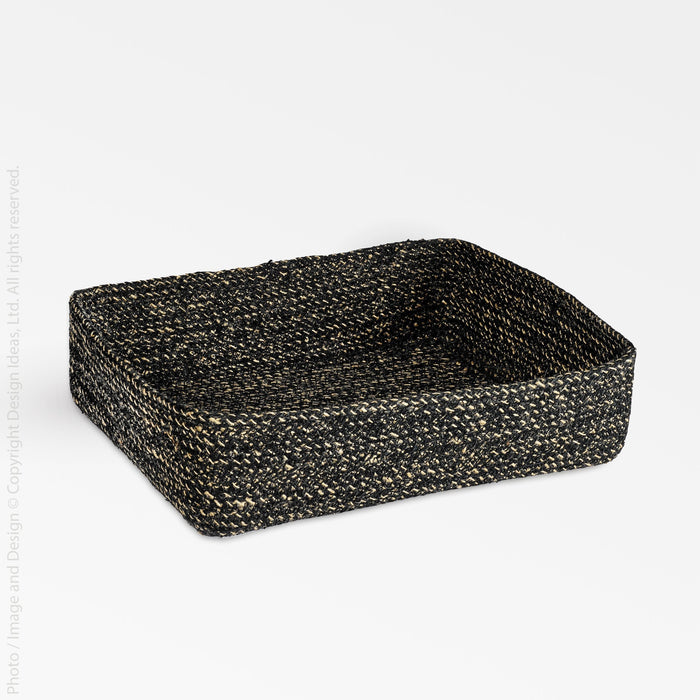 Melia™ basket (12 x 9.5 x 3 in.) - Black | Image 6 | Premium Basket from the Melia collection | made with Jute for long lasting use | texxture