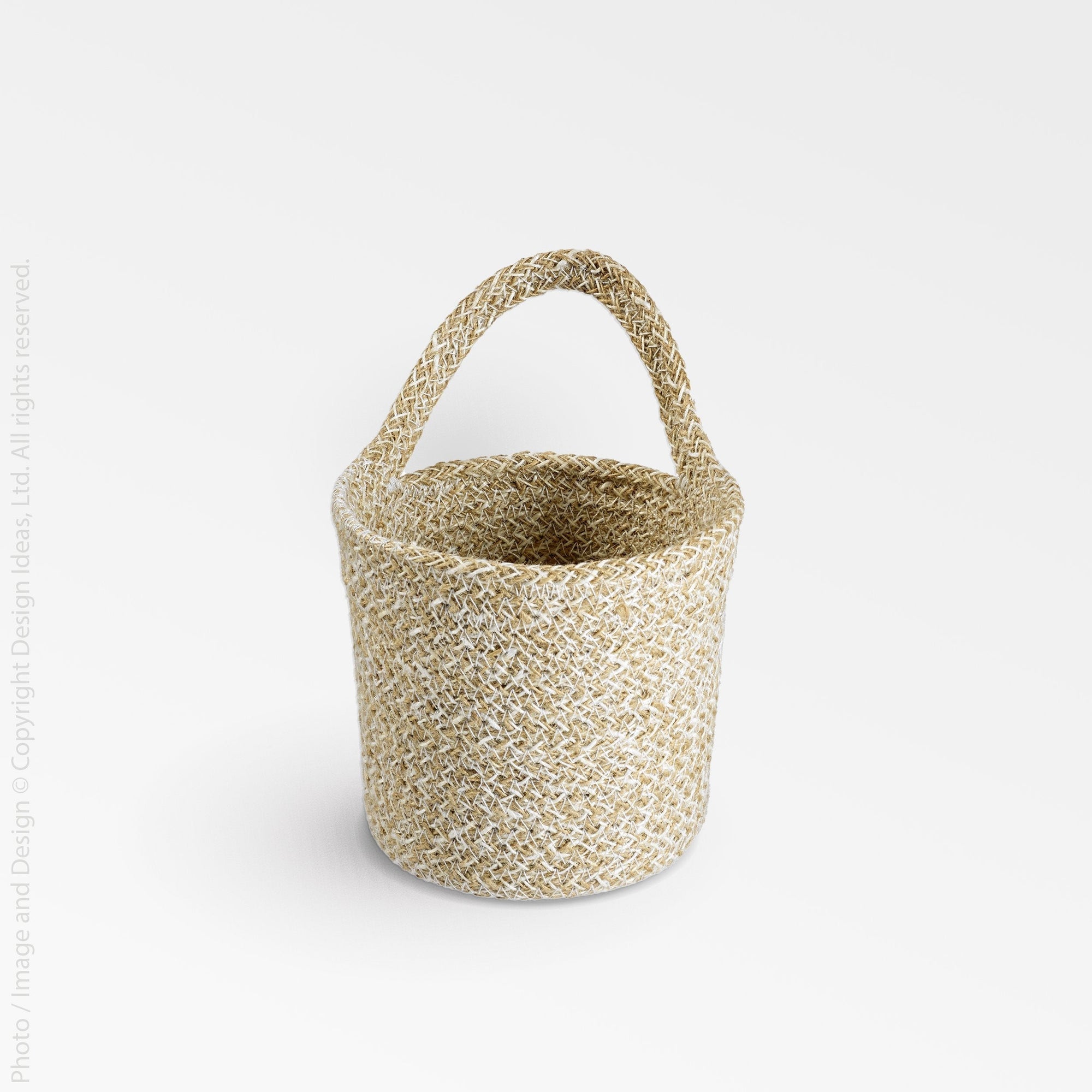 Melia™ hanging basket (4.6 x 5.2 x 4.8 in.) - Black | Image 1 | Premium Basket from the Melia collection | made with Jute for long lasting use | texxture