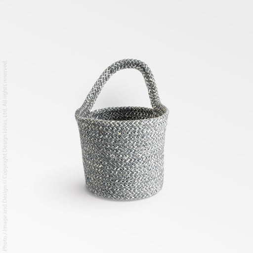 Melia™ hanging basket (4.6 x 5.2 x 4.8 in.) - Black | Image 4 | Premium Basket from the Melia collection | made with Jute for long lasting use | texxture