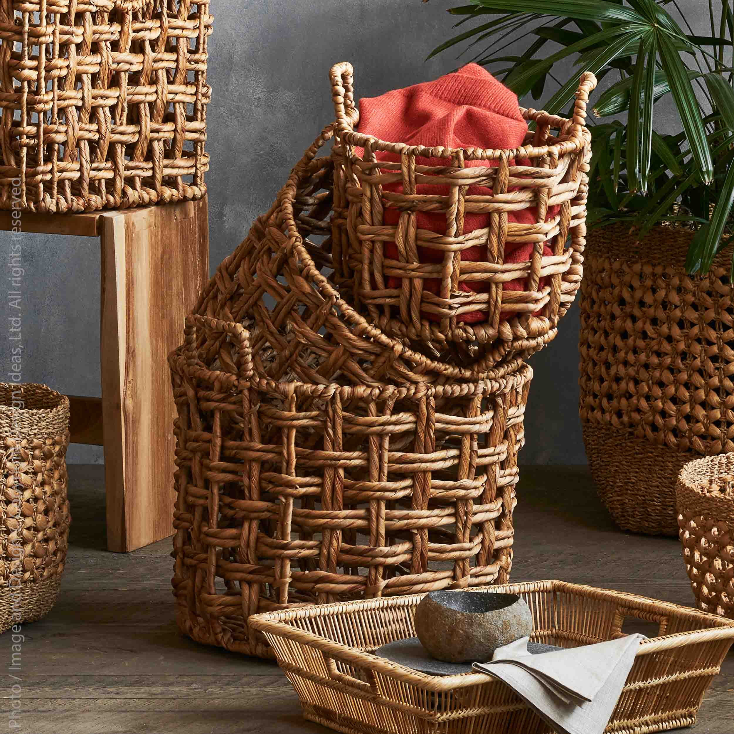 Lucia™ Woven Water Hyacinth Baskets (set of 3)