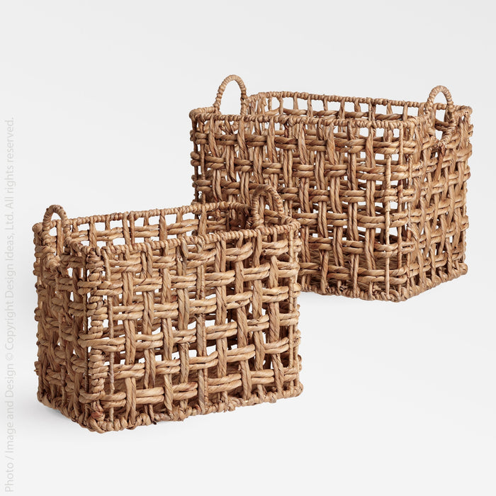 Vieste™ baskets (set of 2) - Natural | Image 2 | Premium Basket from the Vieste collection | made with Water Hyacinth for long lasting use | texxture