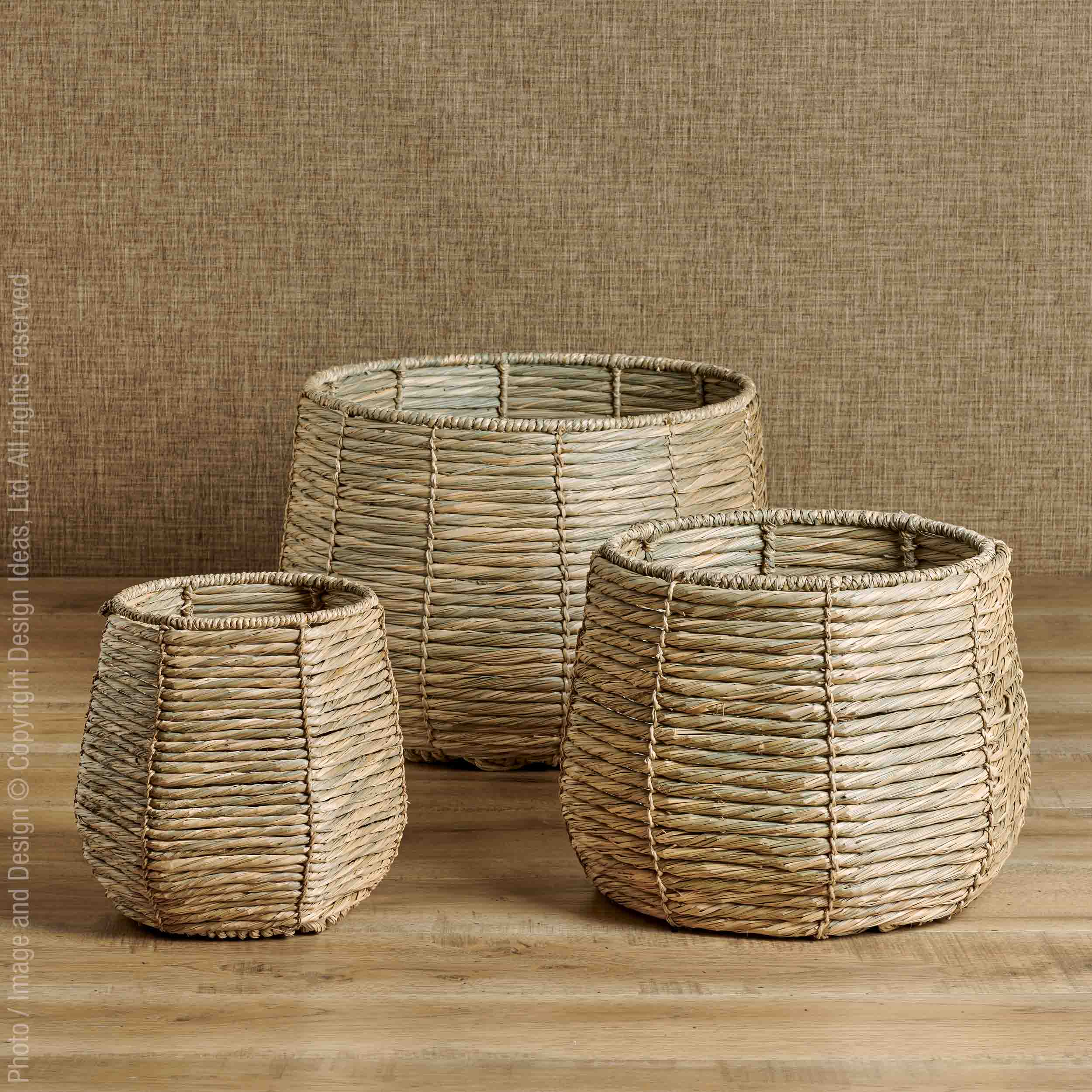 Pesaro™ baskets - Natural | Image 1 | Premium Basket from the Pesaro collection | made with Water Hyacinth Twine for long lasting use | texxture