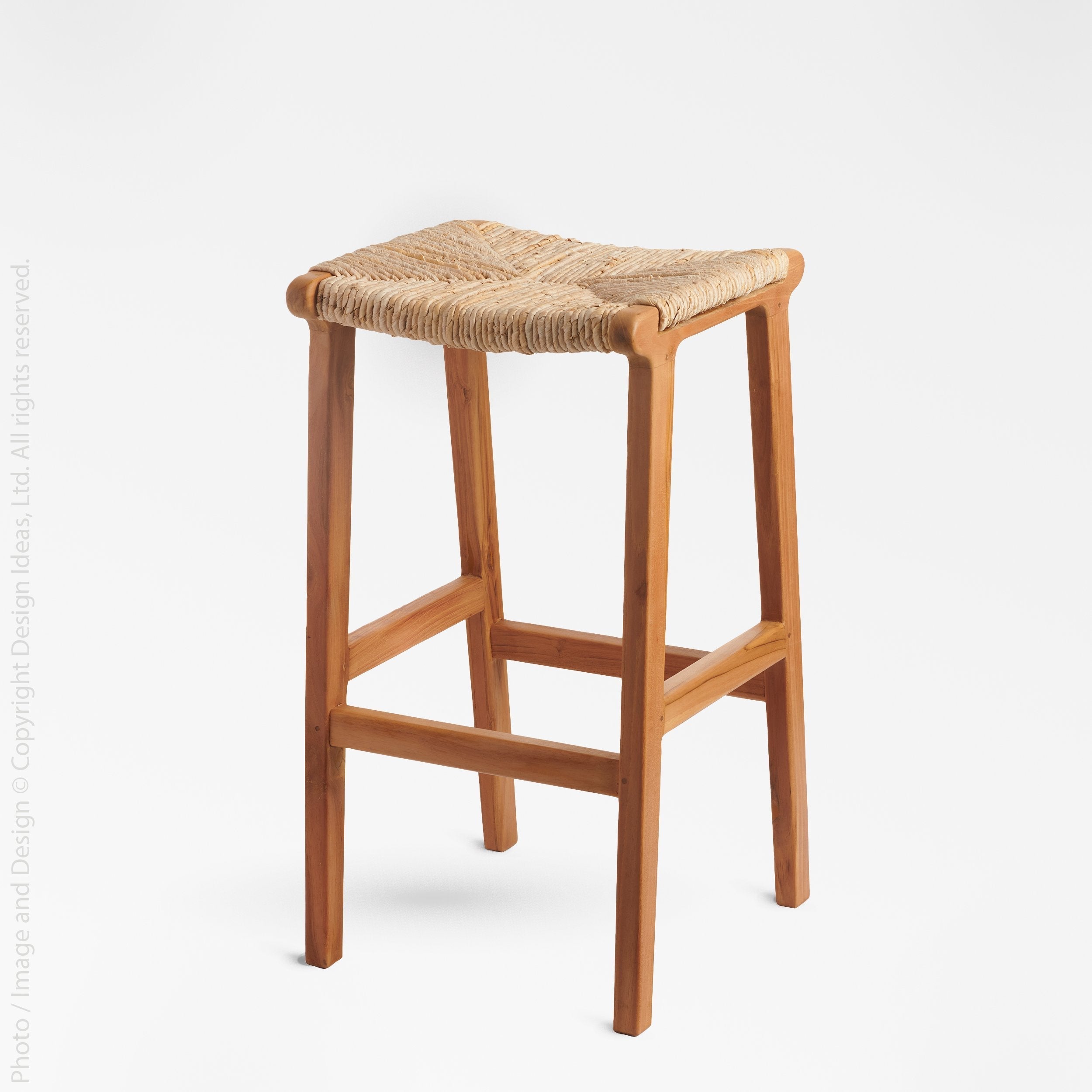 Visby Banana Tree Bark Bar Stool - Sand Color | Image 1 | From the Visby Collection | Skillfully assembled with natural banana tree bark for long lasting use | Available in natural color | texxture home