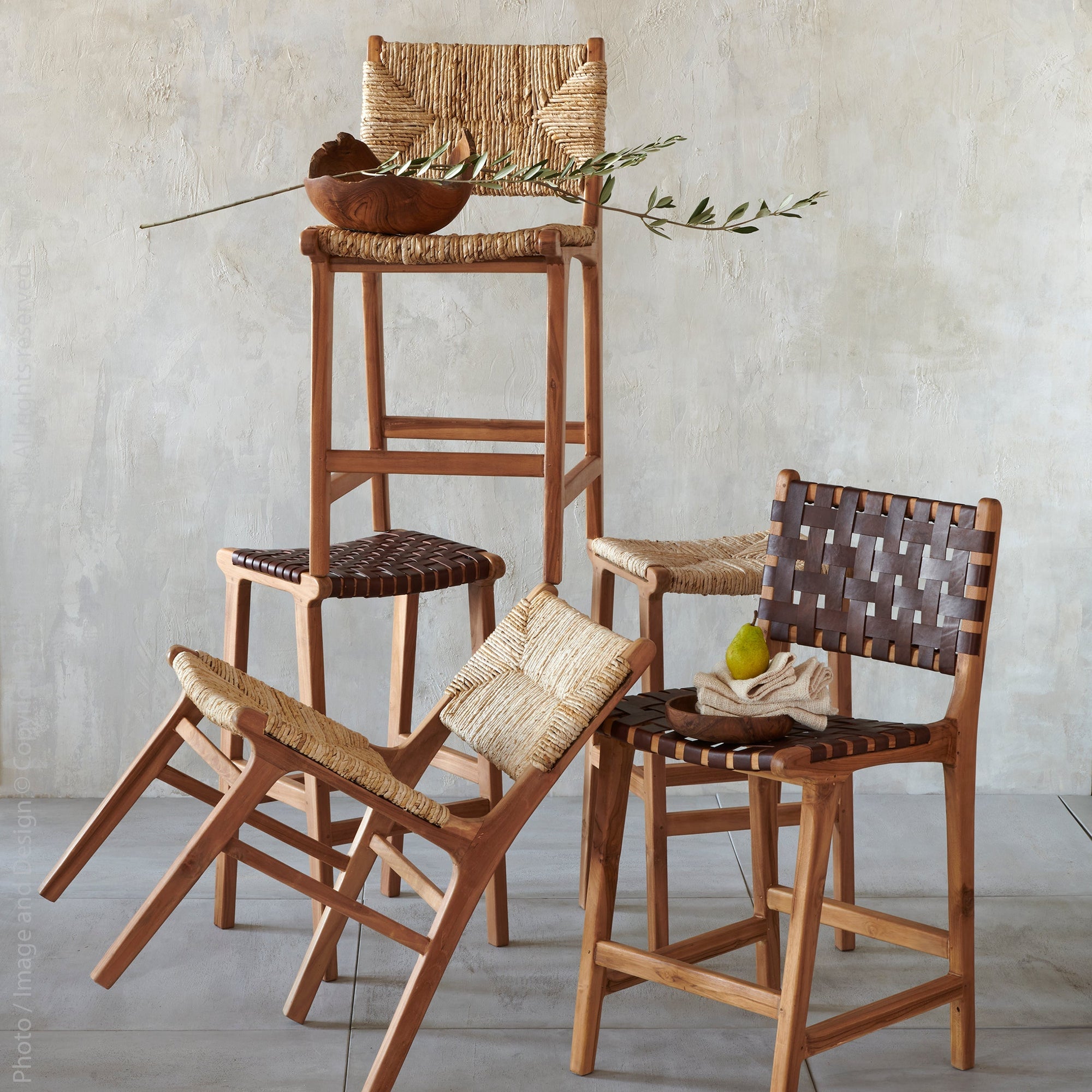 Visby Leather Bar Stool Black Color | Image 2 | From the Visby Collection | Expertly assembled with natural leather for long lasting use | Available in natural color | texxture home