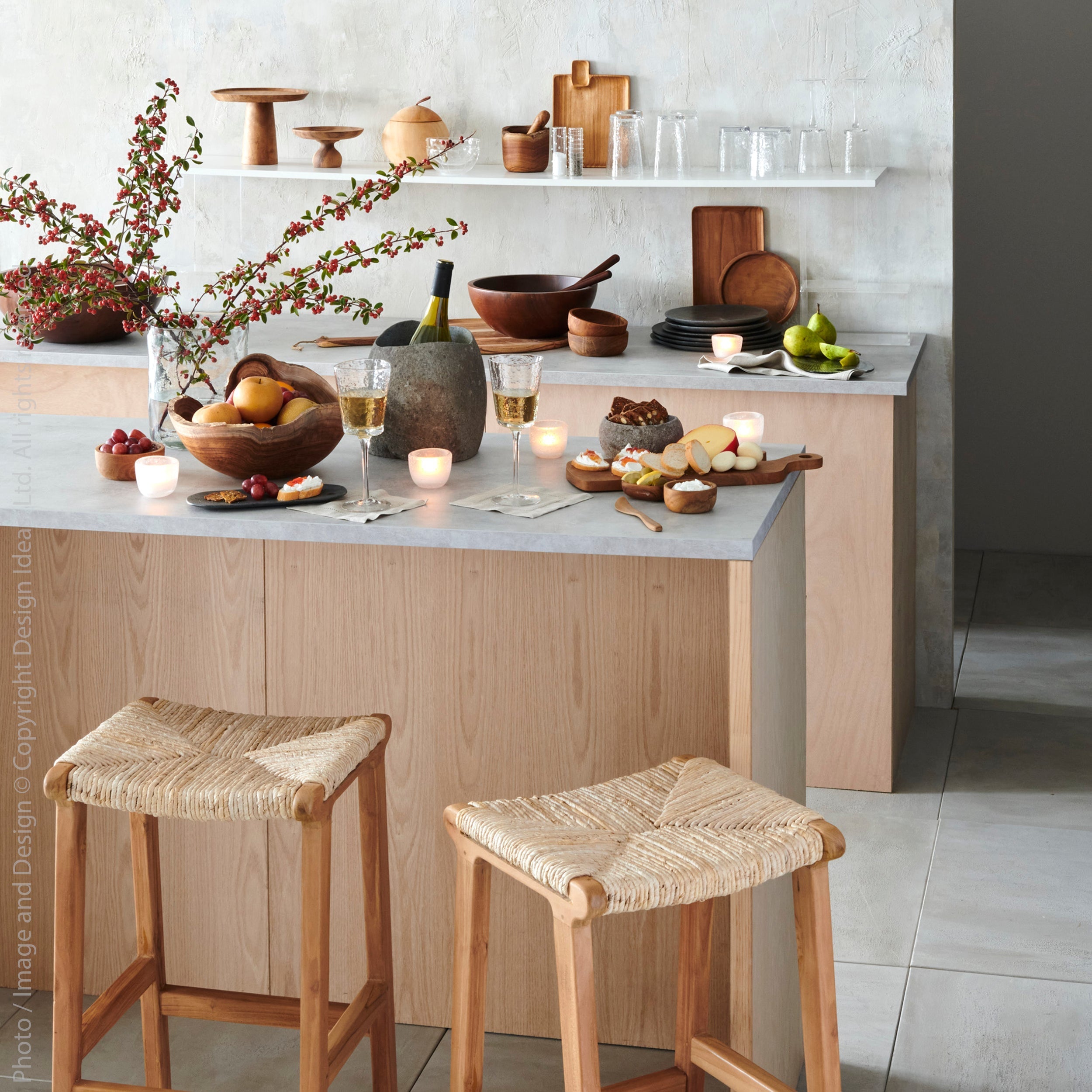 Visby Banana Tree Bark Bar Stool Sand Color | Image 2 | From the Visby Collection | Skillfully assembled with natural banana tree bark for long lasting use | Available in natural color | texxture home