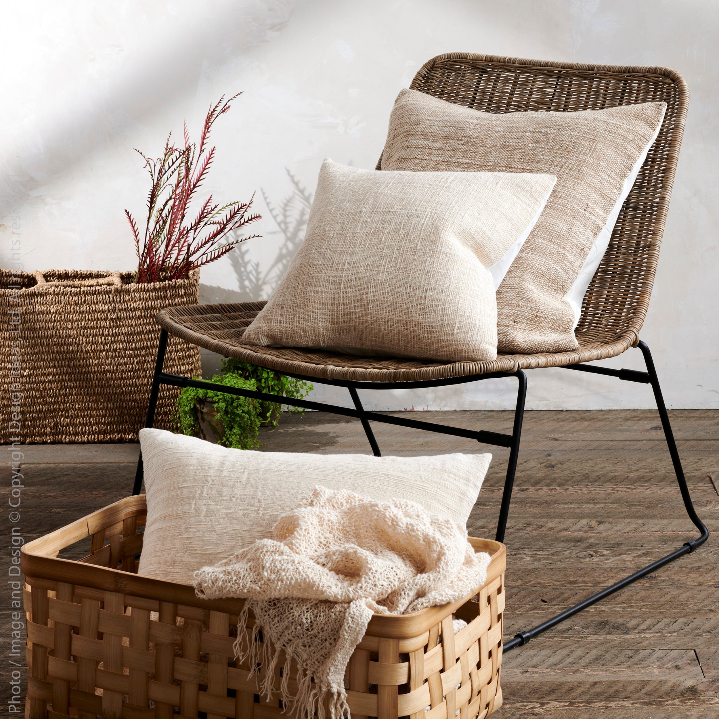 Capri Cotton Throw natural Color | Image 2 | From the Capri Collection | Masterfully assembled with natural cotton for long lasting use | Available in natural color | texxture home
