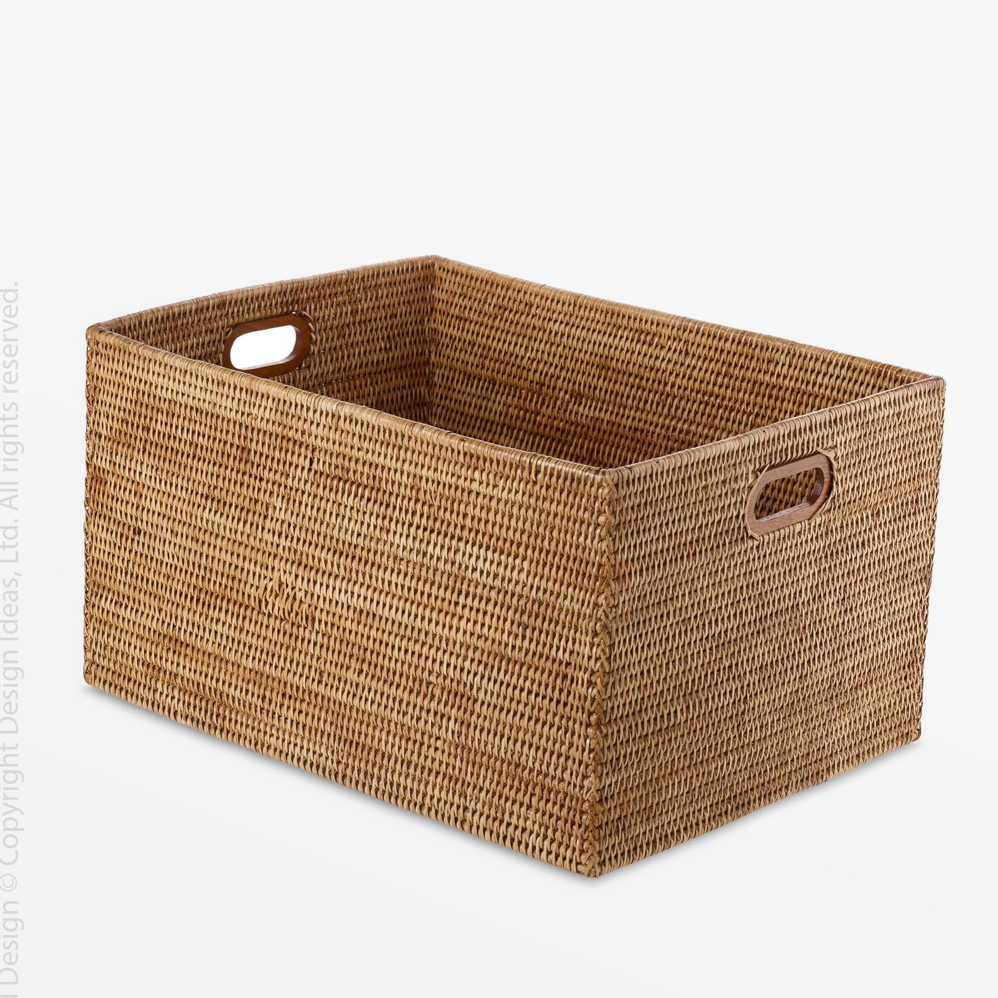 Liana Rattan Basket - Golden Color | Image 1 | From the Liana Collection | Masterfully crafted with natural rattan for long lasting use | texxture home