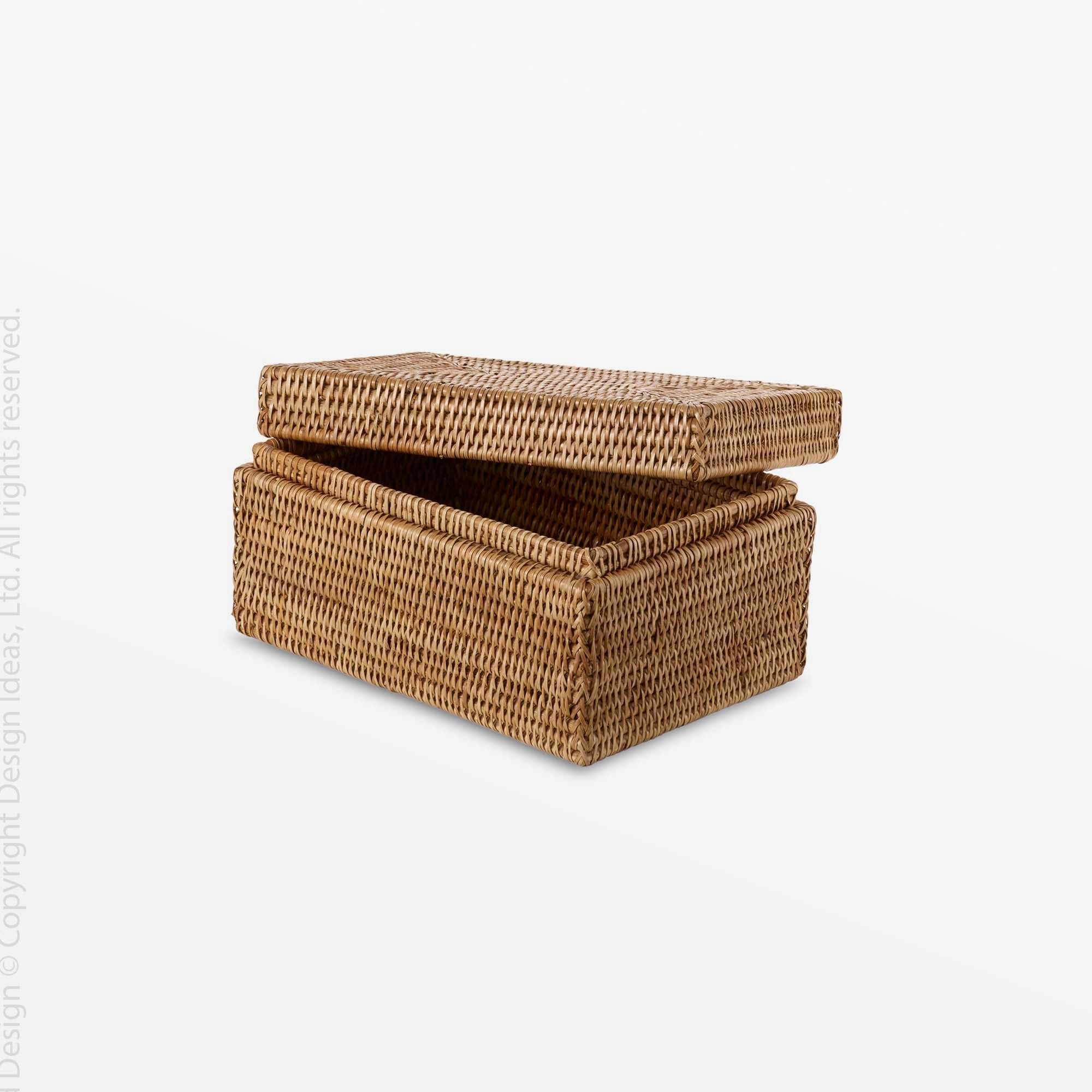 Liana Woven Rattan Basket - Black Color | Image 1 | From the Liana Collection | Skillfully Woven with natural rattan for long lasting use | texxture home