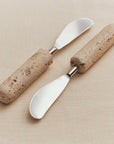 Marbella™ Hand Crafted Metal and Travertine Spreaders (set of 2) - (colors: Natural) | Premium Utensils from the Marbella™ collection | made with Metal and Travertine for long lasting use
