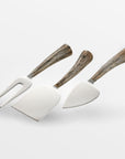 Hildgrim™ cheese knives (set of 3) - Gray | Image 1 | Premium Utensils from the Hildgrim collection | made with Stainless Steel for long lasting use | texxture