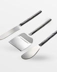 Tomini™ cheese knives (set of 3) - Silver | Image 3 | Premium Utensils from the Tomini collection | made with Stainless Steel for long lasting use | texxture