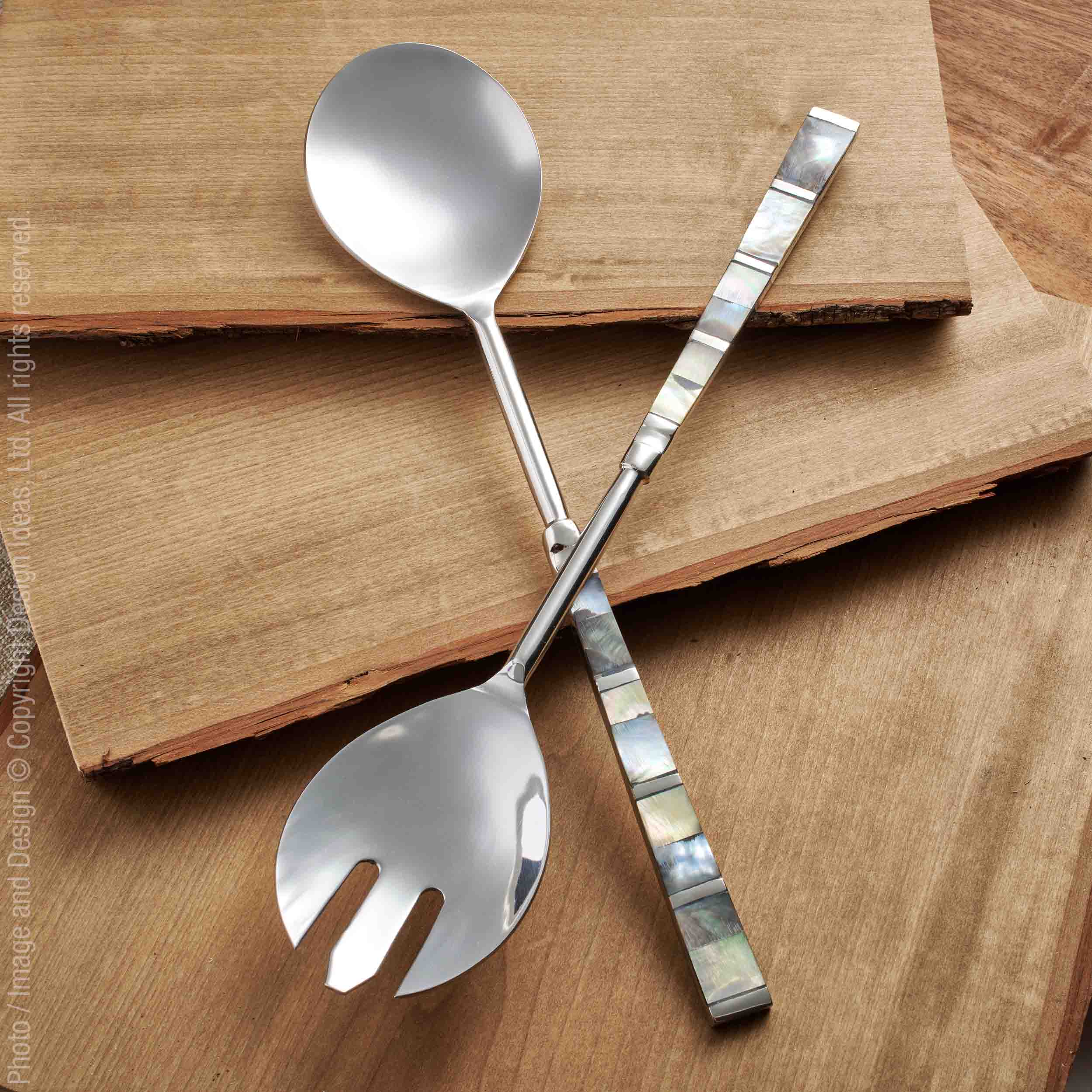 Abalon™ salad servers - Silver | Image 1 | Premium Utensils from the Abalon collection | made with Stainless Steel for long lasting use | texxture