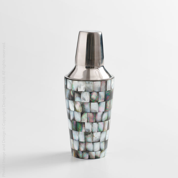 Abalon™ Handmade Stainless Steel and Mother of Pearl Cocktail Shaker - (colors: Silver) | Premium Utensils from the Abalon™ collection | made with Stainless Steel and Mother of Pearl for long lasting use