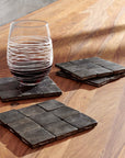 Bremen™ Acacia Wood Coasters (set of 4) - (colors: Natural, Black) | Premium Coaster from the Bremen™ collection | made with Acacia Wood for long lasting use