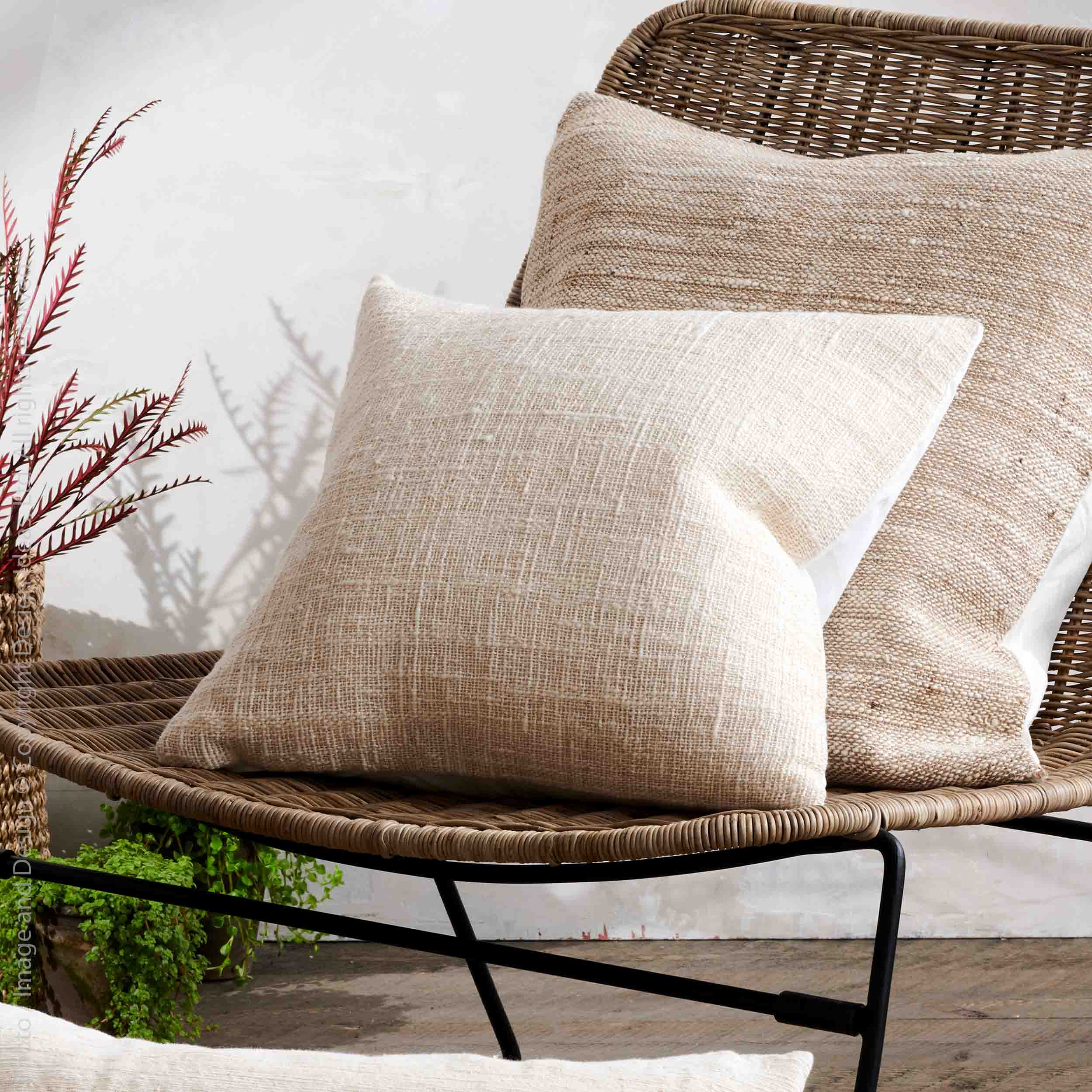 Capri™ Loosely Woven Cotton Cushion Cover (Small)