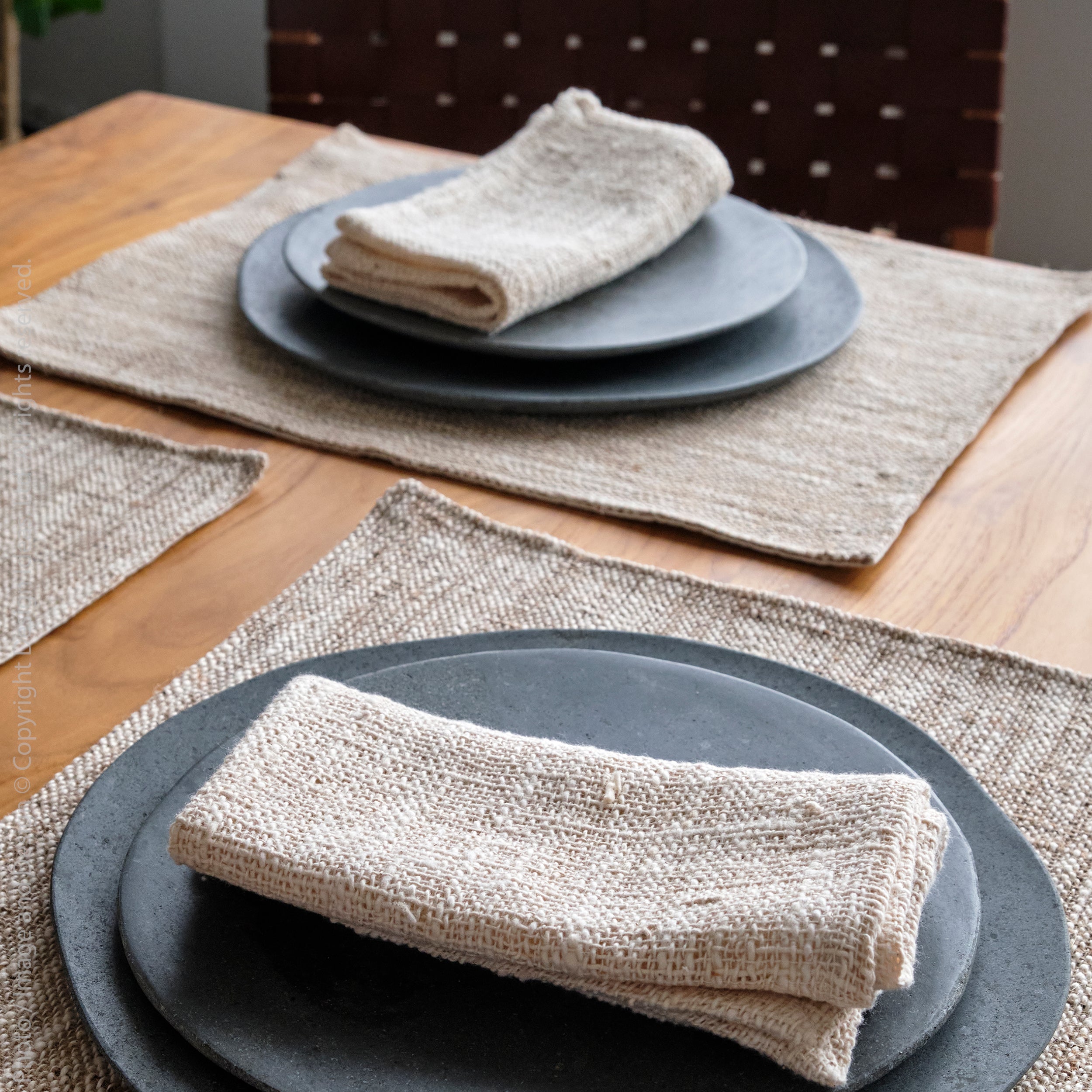 Capri Loosely Woven Cotton Placemat natural Color | Image 2 | From the Capri Collection | Masterfully Loosely Woven with natural cotton for long lasting use | Available in natural color | texxture home