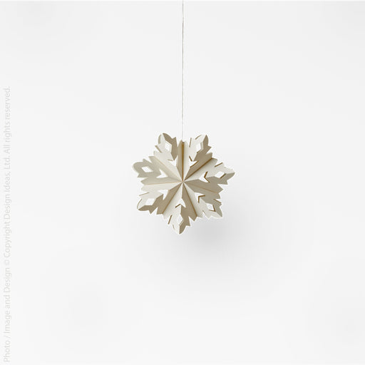 Flurry Paper Snowflake Marquise (Small) - White Color | Image 1 | From the Flurry Collection | Expertly handmade with natural paper for long lasting use | Available in natural color | texxture home