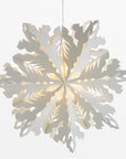 Flurry Petunia LED Paper Snowflake  -   | Image 1 | From the Flurry Collection | Masterfully created with natural paper for long lasting use | Available in natural color | texxture home