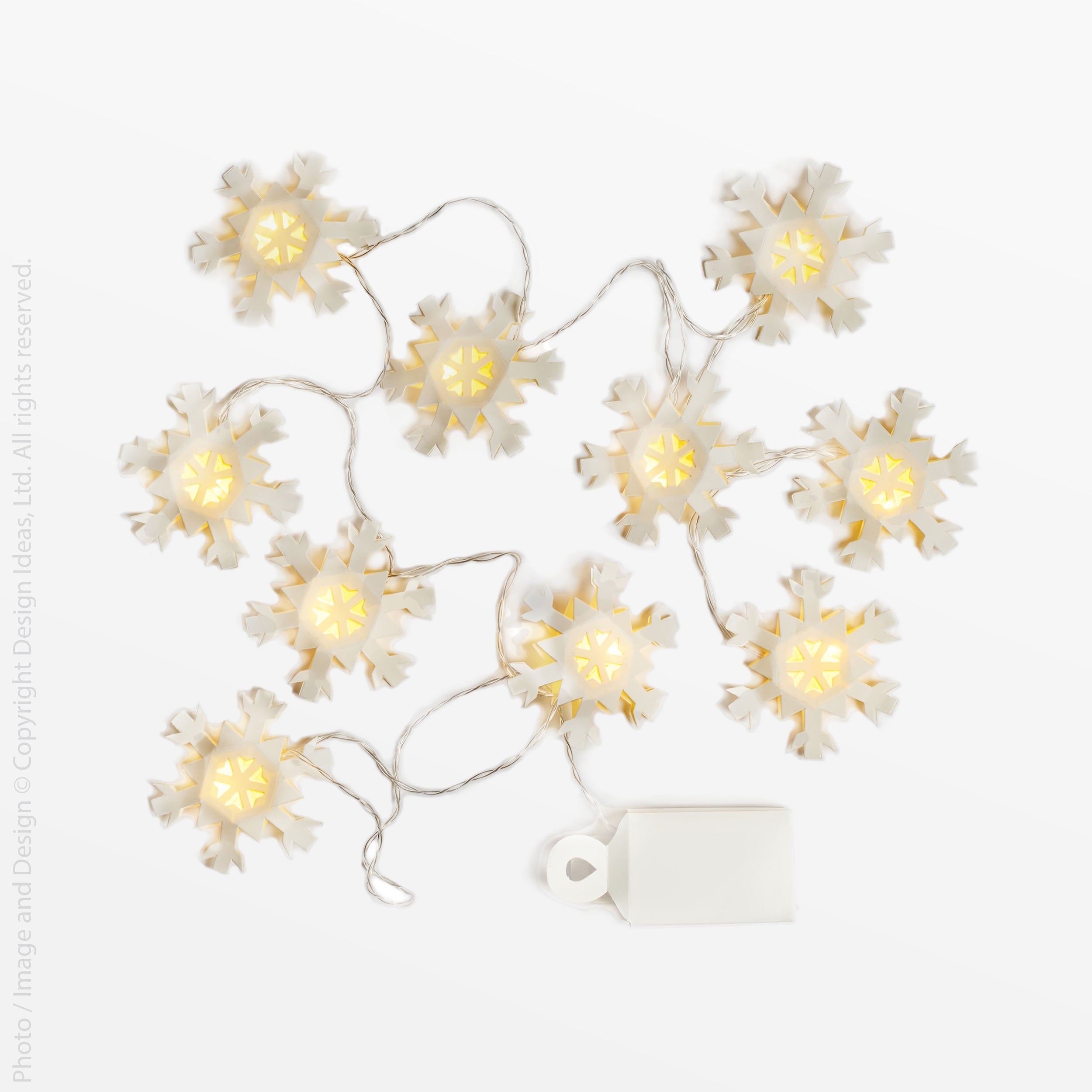 Flurry™ LED garland, snowflake - White | Image 1 | Premium Decorative from the Flurry collection | made with Paper, LED lights for long lasting use | texxture