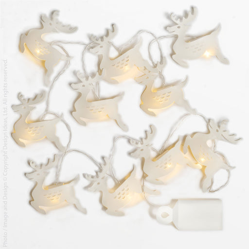 Flurry™ LED garland, reindeer - White | Image 1 | Premium Decorative from the Flurry collection | made with Paper, LED lights for long lasting use | texxture