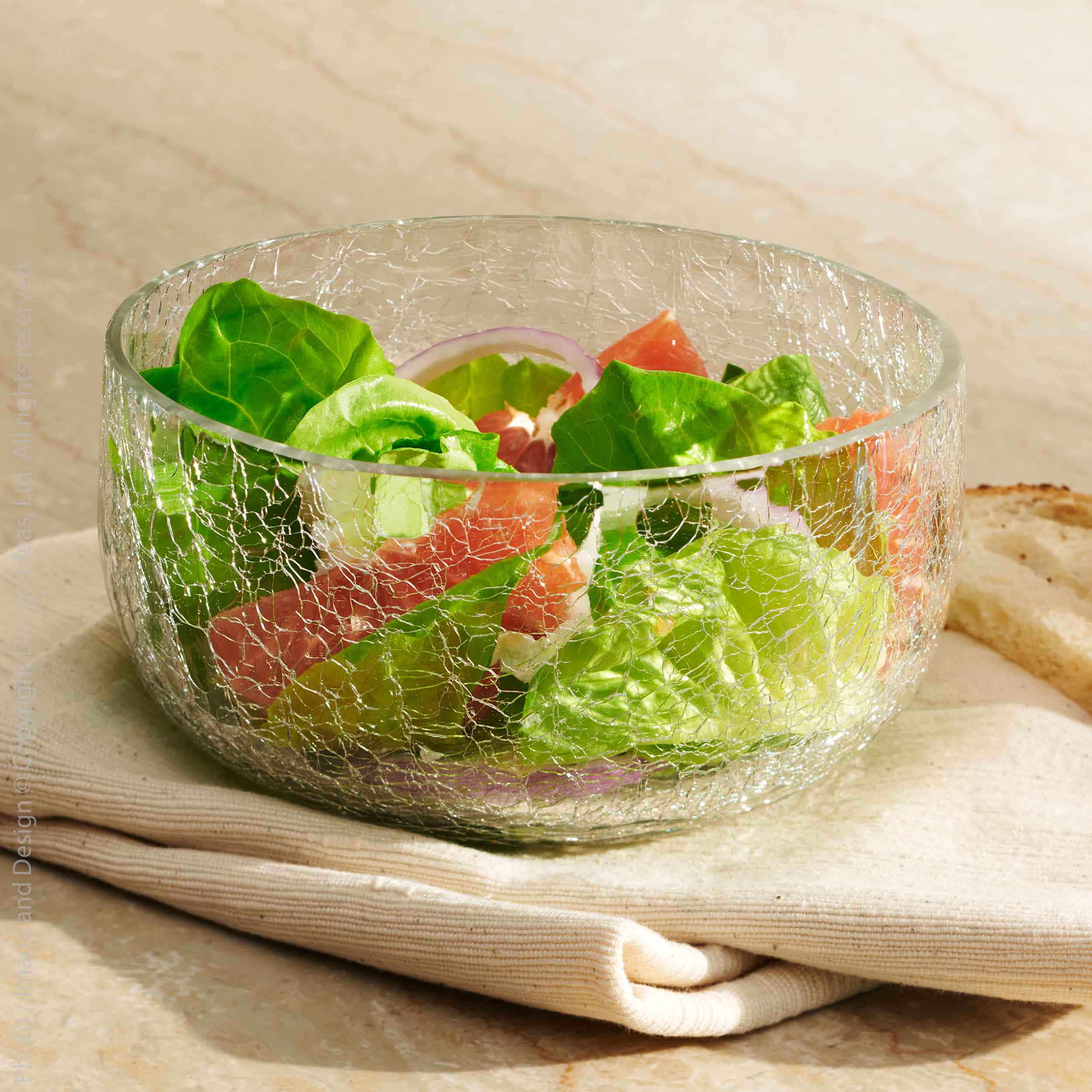 Norwell™ Mouth Blown Glass Salad Bowl - (colors: Clear) | Premium Bowl from the Norwell™ collection | made with Glass  - 50% Recycled for long lasting use