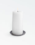 Stoneshard™ Carved Riverstone Candle Coaster - Gray | Image 1 | Premium Coaster from the Stoneshard collection | made with Riverstone for long lasting use | texxture