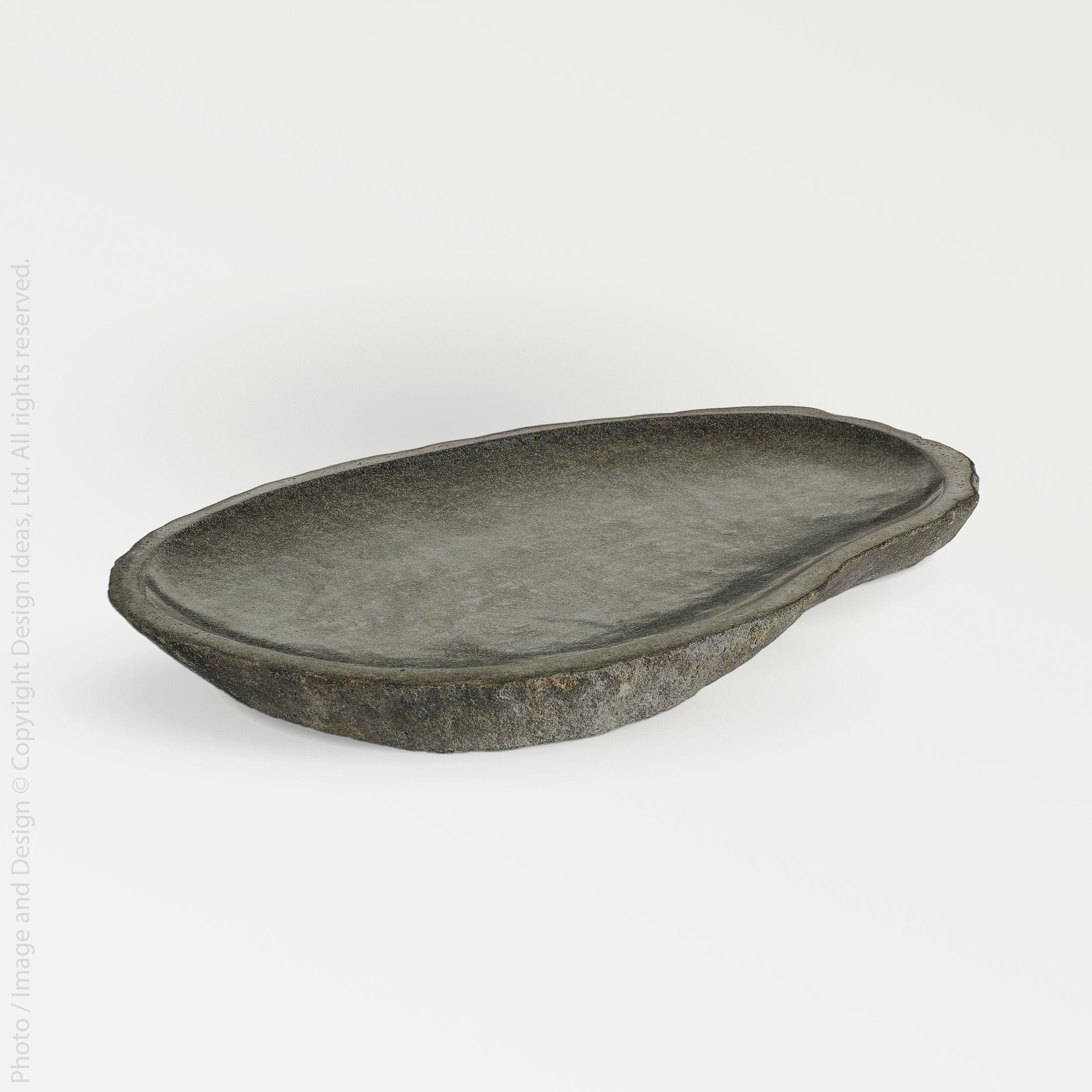 Riverstone Platter (Large) - Black Color | Image 1 | From the Riverstone Collection | Masterfully constructed with natural riverstone for long lasting use | This platter is sustainably sourced | Available in black color | texxture home