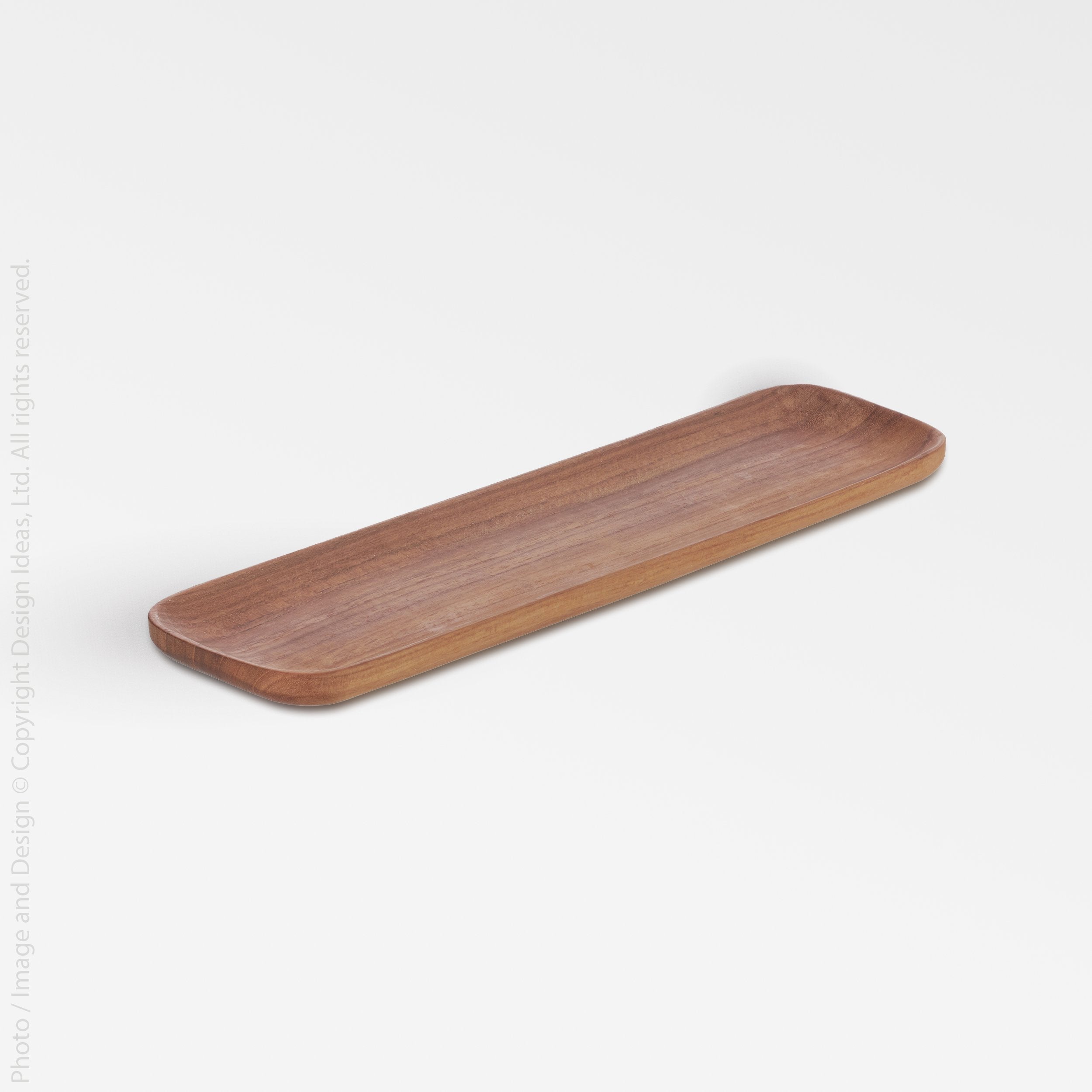 Chiku Teak Platter - Natural Color | Image 1 | From the Chiku Collection | Masterfully crafted with natural teak for long lasting use | This platter is sustainably sourced | Available in natural color | texxture home