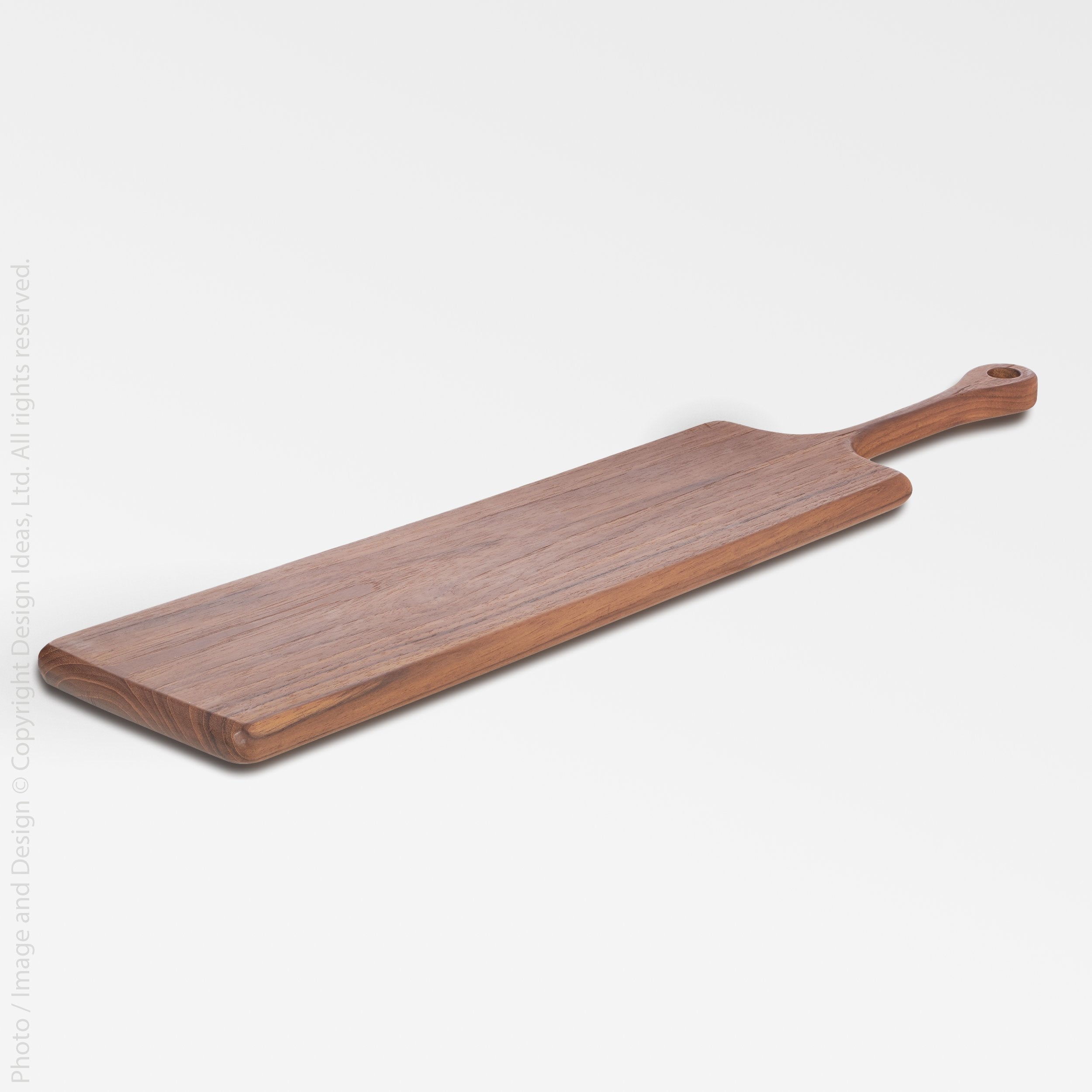 Chiku Teak Platter (With Handle) - Black Color | Image 1 | From the Chiku Collection | Elegantly assembled with natural teak for long lasting use | This platter is sustainably sourced | Available in natural color | texxture home