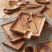 Chiku Teak Platter (With Handle) Black Color | Image 3 | From the Chiku Collection | Elegantly assembled with natural teak for long lasting use | This platter is sustainably sourced | Available in natural color | texxture home