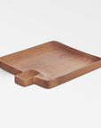 Chiku Teak Platter (Thumb Cavity) - Natural Color | Image 1 | From the Chiku Collection | Exquisitely crafted with natural teak for long lasting use | This platter is sustainably sourced | Available in natural color | texxture home