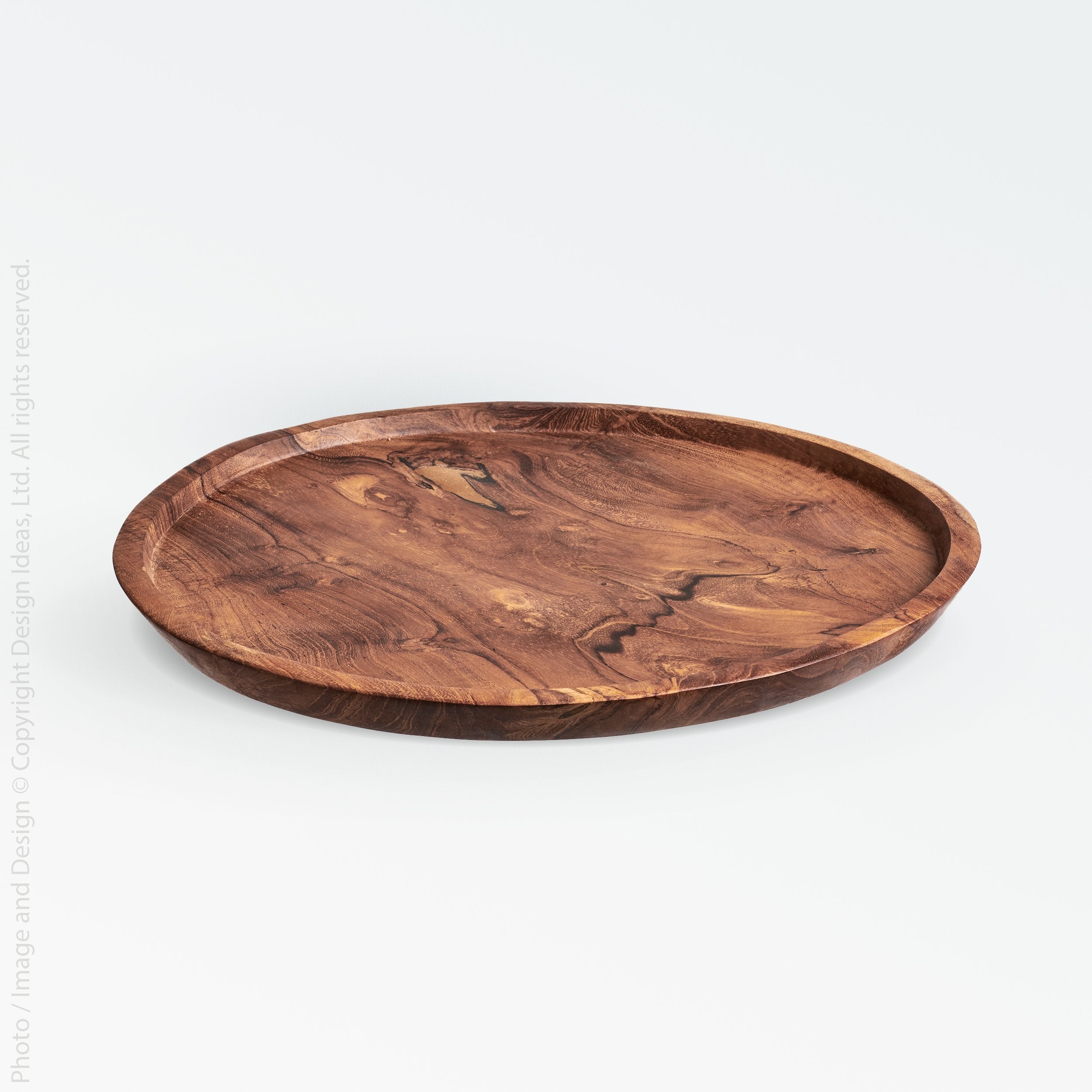 Chiku Teak Tray (Medium) - Black Color | Image 1 | From the Chiku Collection | Skillfully crafted with natural teak for long lasting use | This tray is sustainably sourced | Available in natural color | texxture home